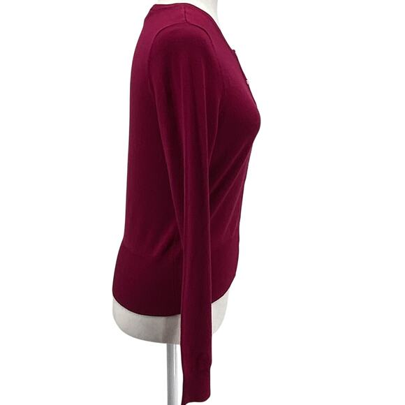 WHBM Empress Red Cardigan Sweater NWT Sz S Faux Pearl Buttons Style 570240993 - Picture 4 of 11